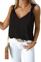 Chic V-Neck Knotted Shoulder Vest - Fashionfitz