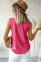 Chic V-Neck Knotted Shoulder Vest - Fashionfitz