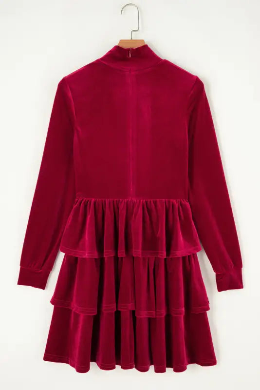 Chic velvet ruffle mini - elegant evening wear