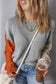 Chicory Coffee Contrast Color Exposed Seam Drop Shoulder Sweater - Fashionfitz