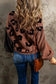 Chicory Coffee Contrast Color Exposed Seam Drop Shoulder Sweater - Fashionfitz