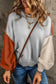 Chicory Coffee Contrast Color Exposed Seam Drop Shoulder Sweater - Fashionfitz