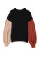 Chicory Coffee Contrast Color Exposed Seam Drop Shoulder Sweater - Fashionfitz