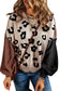 Chicory Coffee Contrast Color Exposed Seam Drop Shoulder Sweater - Fashionfitz