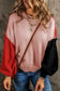 Chicory Coffee Contrast Color Exposed Seam Drop Shoulder Sweater - Fashionfitz