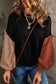 Chicory Coffee Contrast Color Exposed Seam Drop Shoulder Sweater - Fashionfitz