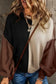 Chicory Coffee Contrast Color Exposed Seam Drop Shoulder Sweater - Fashionfitz