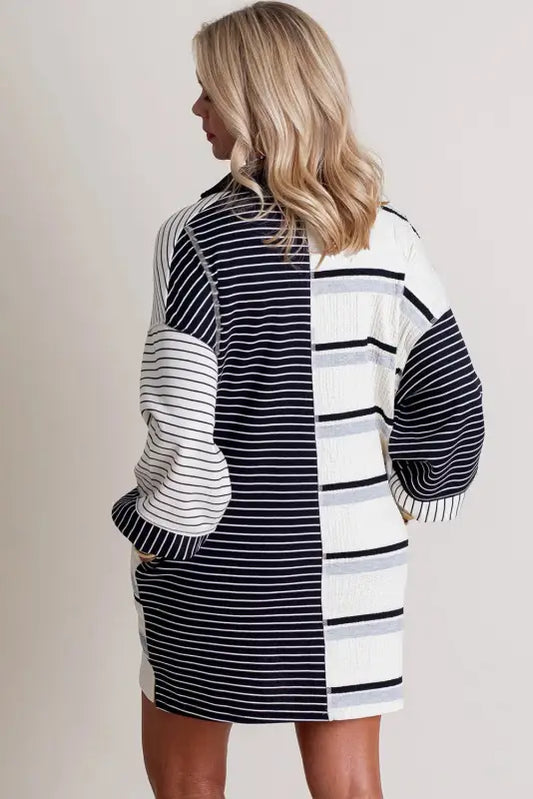 Chicstripes henley knit dress