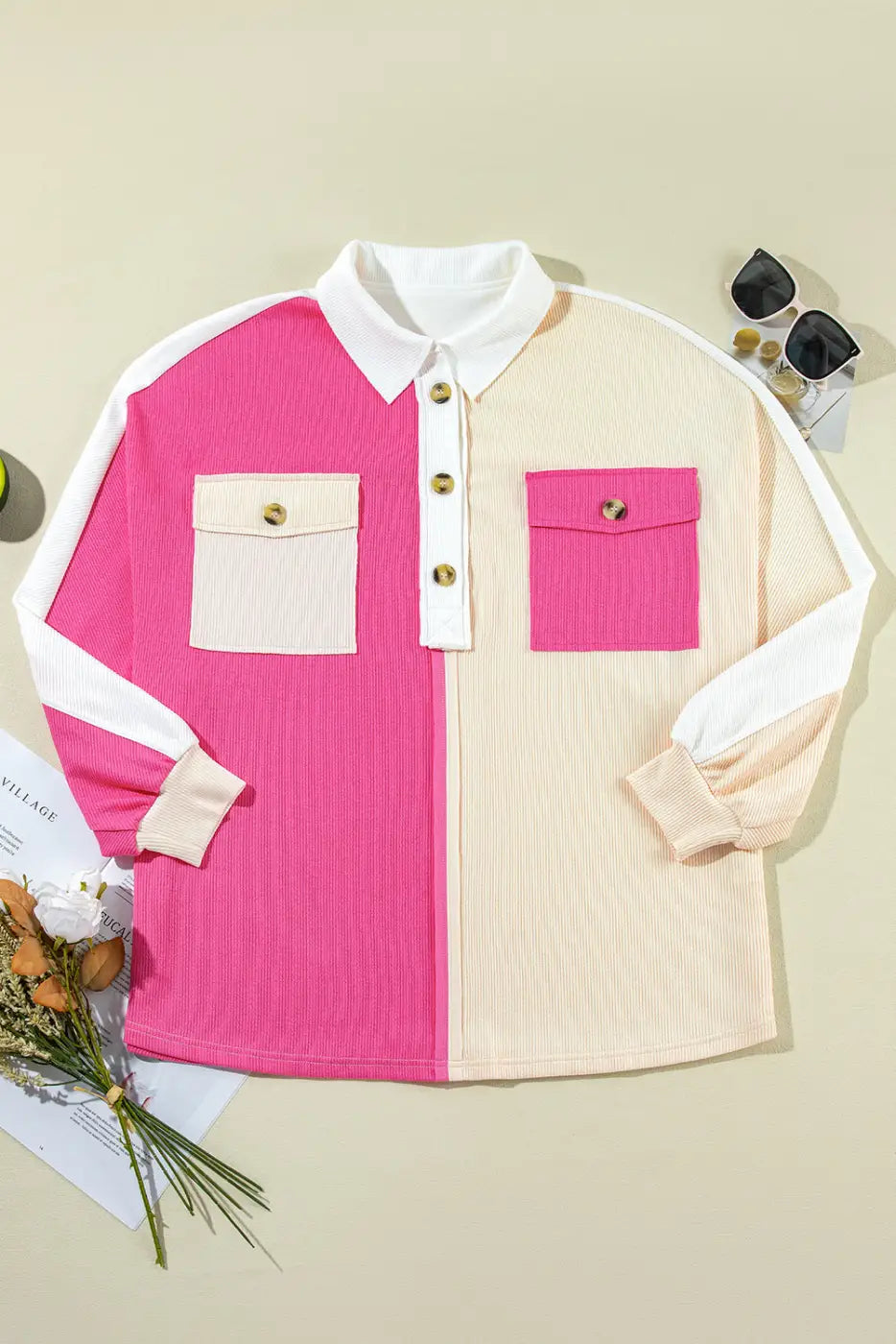 Chroma comfort collared sweatshirt - rose red / s / 95% polyester + 5% elastane - sweatshirts