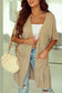 Khaki pocketed knit dolman sleeve cardigan - sweater & cardigans