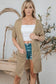 Khaki pocketed knit dolman sleeve cardigan - sweater & cardigans