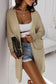 Khaki pocketed knit dolman sleeve cardigan - sweater & cardigans