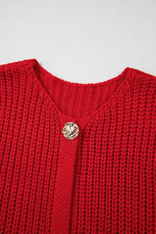 Chunky knit vest - side pockets buttoned