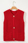 Chunky knit vest - side pockets buttoned