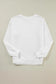 Beige solid classic crewneck pullover sweatshirt - tops