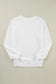 Beige solid classic crewneck pullover sweatshirt - tops