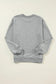 Beige solid classic crewneck pullover sweatshirt - tops