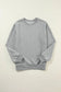 Beige solid classic crewneck pullover sweatshirt - tops