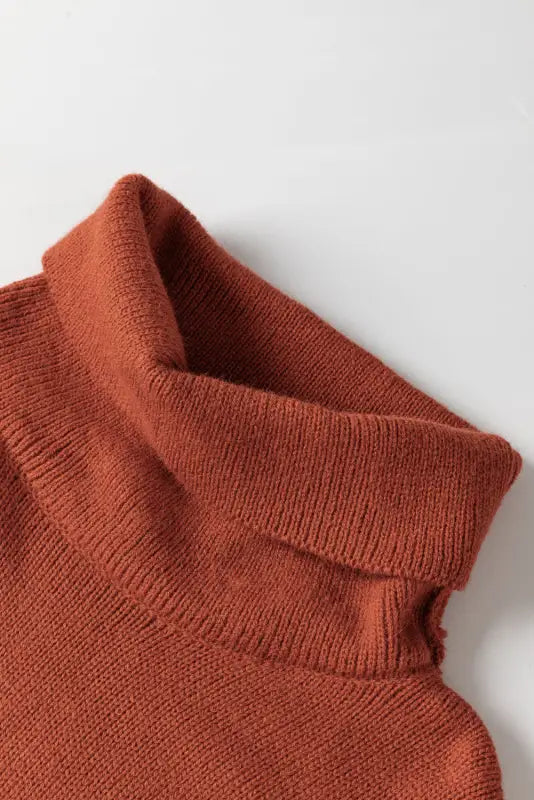 Clay red block knit sweater - sweaters