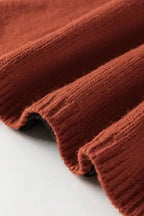 Clay Red Block Knit Sweater - Fashionfitz