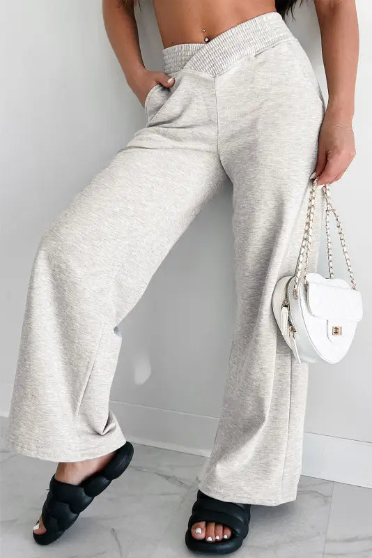 Cloudsoft wide-leg lounge pants - light grey