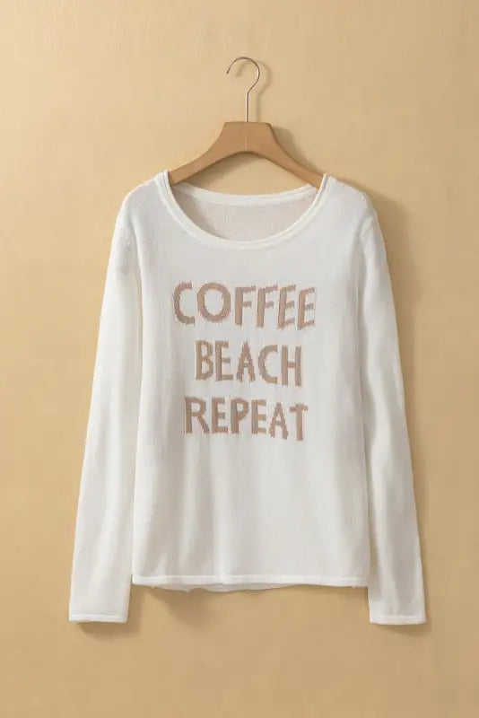 Coffee beach repeat graphic sweater - sweaters