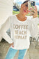 Coffee beach repeat graphic sweater - sweaters