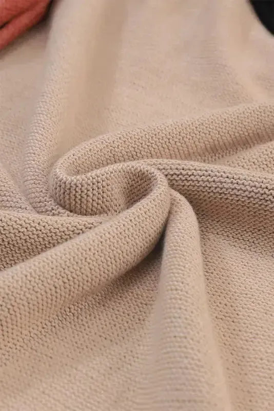 Coffee Leopard Print Colorblock Pullover Sweater - Fashionfitz