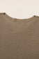 Coffee round neck half sleeve ribbed knit top - sweaters &