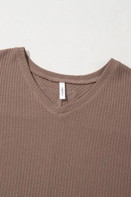 Coffee waffle knit blouse - shop modern slouch style!