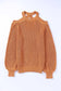 Brown crew neck cold shoulder hollow-out back sweater - sweaters & cardigans