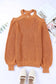 Brown crew neck cold shoulder hollow-out back sweater - sweaters & cardigans