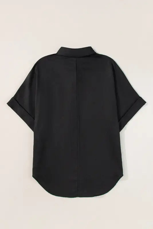 Collared short sleeve oversized top - tops/tops & tees