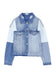 Color block frayed denim jacket - jackets