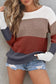 Color-block knit pullover sweater | fashionfitz