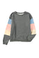 Blue colorblock long sleeve pullover sweatshirt - sweatshirts & hoodies