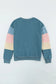 Blue colorblock long sleeve pullover sweatshirt - sweatshirts & hoodies