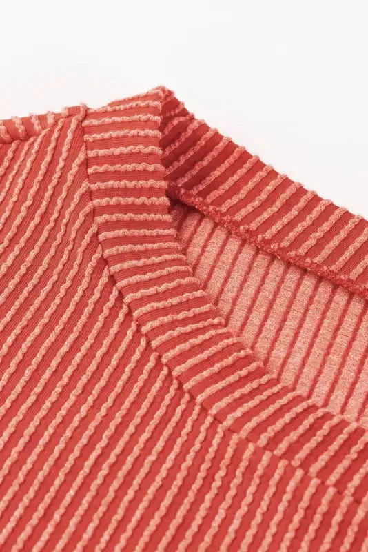 Color Block Long Sleeve Ribbed Loose Top - Fashionfitz