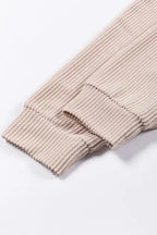 Color Block Long Sleeve Ribbed Loose Top - Fashionfitz