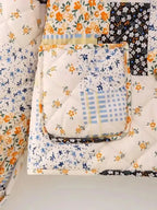 Color Block Print Loose Thin Cotton Jacket - Fashionfitz