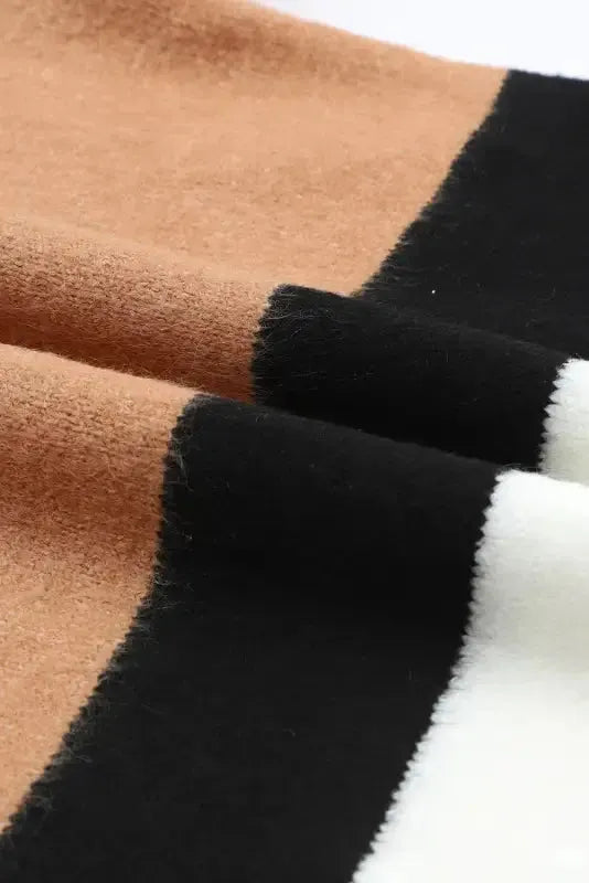 Color Block Ribbed Knit Sweater - Fashionfitz