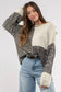 Black neutral colorblock tie back sweater - sweaters & cardigans