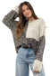 Black neutral colorblock tie back sweater - sweaters & cardigans