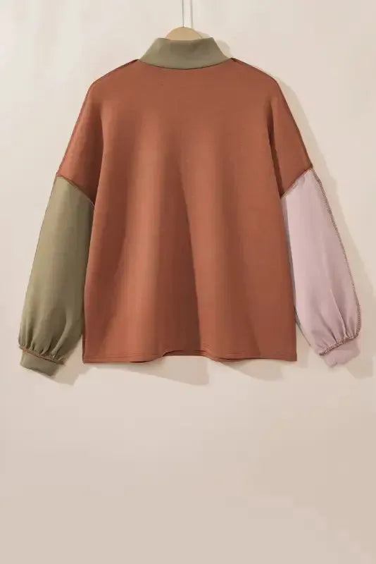 Color Block Zipped Sweatshirt - Fashionfitz