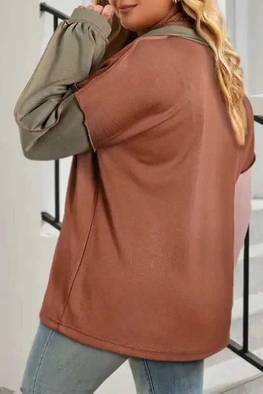 Color Block Zipped Sweatshirt - Fashionfitz