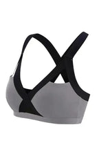Color Contrast Sexy Cross Elastic Sports Bra - Fashionfitz