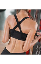 Color Contrast Sexy Cross Elastic Sports Bra - Fashionfitz