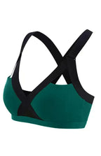 Color Contrast Sexy Cross Elastic Sports Bra - Fashionfitz
