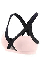 Color Contrast Sexy Cross Elastic Sports Bra - Fashionfitz