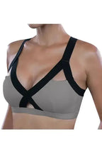 Color Contrast Sexy Cross Elastic Sports Bra - Fashionfitz